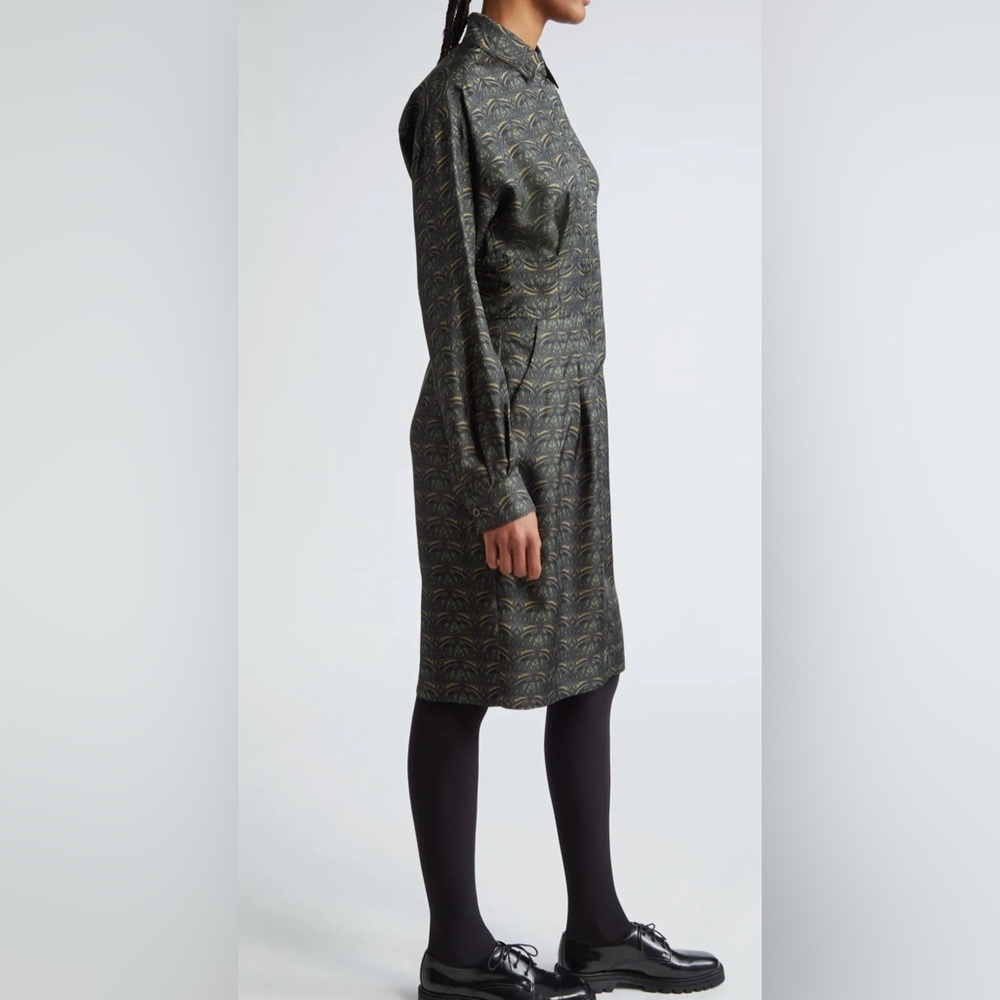 NWT MAX MARA Panfilo Print Long Sleeve Silk Twill Shirtdress Sz US 2 $1590 - Picture 3 of 9